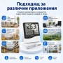 Точен електронен термометър с влагомер дигитален часовник сонда за вътрешна и външна температура, снимка 3