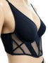 Hunkemöller сутиен-корсет 75B в черно с тюл и оформящи чашки, снимка 2