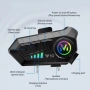Bluetooth 5.3 интерком за мото каска, батерия 1000mAh, 32ч автономност, IPX6, 40мм графенова 10334, снимка 11