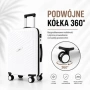 Комплект куфари за пътуване 3 в 1 на колелца, поликарбонат, Бели, снимка 11