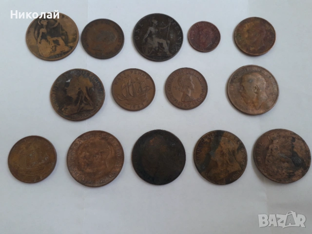 лот от 14 броя монети Великобритания., снимка 2 - Нумизматика и бонистика - 54128106