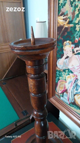 Висок свещник дърво, снимка 2 - Статуетки - 55185723