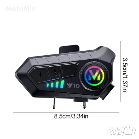 Безжична Bluetooth слушалка за моторна каска с двупосочен интерком и интелигентно шумопотискане, снимка 2 - Аксесоари и консумативи - 54354327
