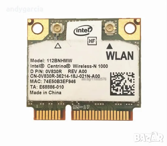  Intel Centrino Wireless-N 1000 Wi-Fi 802.11 b/g/n Single Band Half Mini PCIe карта за безжична мреж