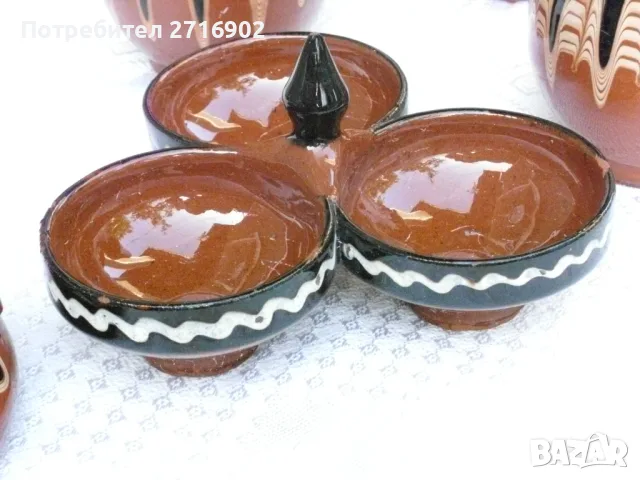 продавам кана за вино и чаши български с шарки