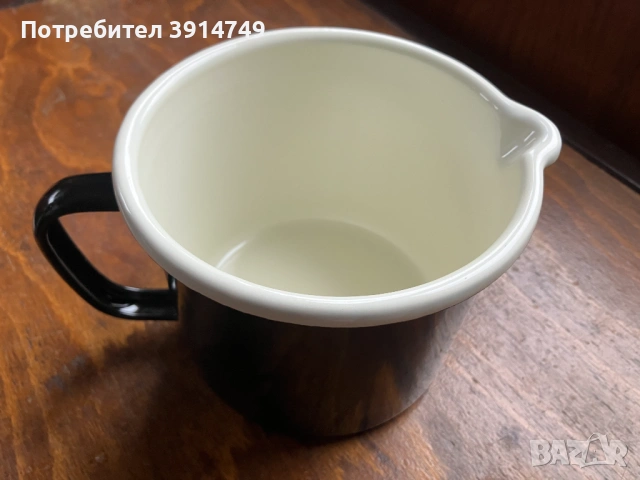 НОВА Емайлирана тенджерка с дръжка / кана, касерола, градуирана 1 л, снимка 4 - Съдове за готвене - 54508110