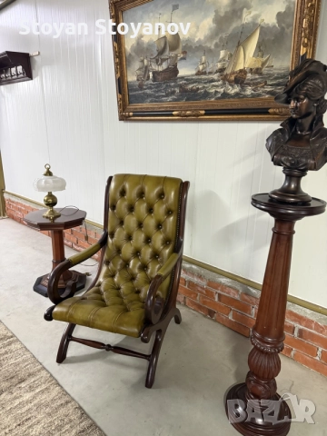 Chesterfield/Честърфийлд  Handmade – Класическо кресло с висока облегалка, снимка 7 - Дивани и мека мебел - 55398044
