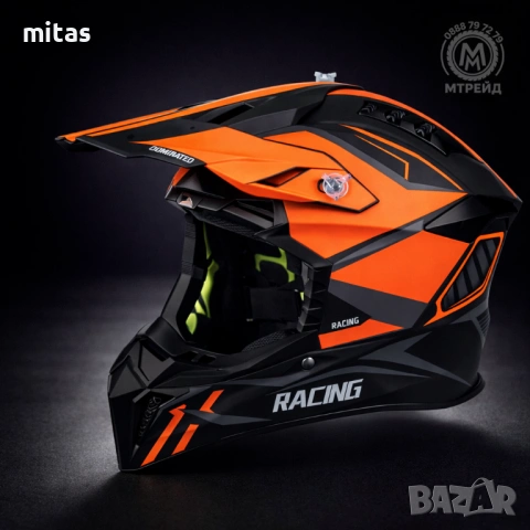 Кросова каска RACING, Full Face, DOT Сертификат, Размер: S; M; L; XL, снимка 7 - Аксесоари за велосипеди - 50060287