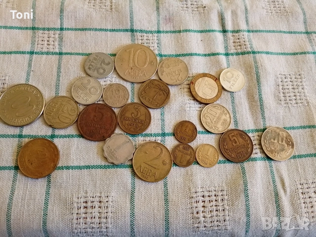 колекция български монети стотинки,сръбски динери и др