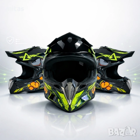 Кросова каска SPARK, Full Face, DOT Сертификат, Размер: S; M; L; XL, снимка 9 - Аксесоари за велосипеди - 50477896