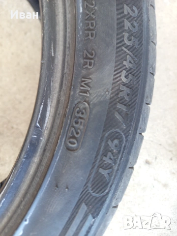 2 броя летни гуми 225/45 R17 , снимка 4 - Гуми и джанти - 54934827