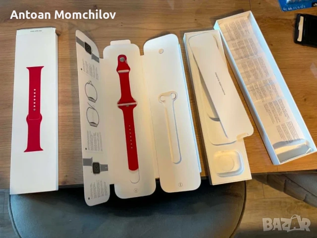 Смарт часовник Apple Watch 7 45mm червен 85% батерия , снимка 4 - Смарт гривни - 54805388