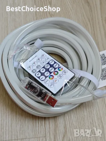 5 м RGB IC LED гъвкава лента, интелигентно приложение, синхронизация с музика, водоустойчива, снимка 3 - Лед осветление - 55409237