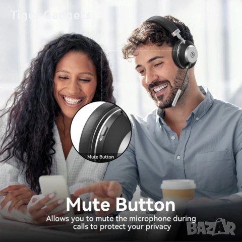 Безжична Bluetooth слушалка с микрофон Wantek WK882BT, USB Dongle, снимка 3 - Bluetooth слушалки - 54854133