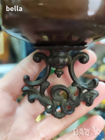 Антикварен висящ полилей (тип Газена лампа), снимка 5 - Антикварни и старинни предмети - 54280500