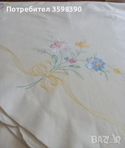 Памучна покривка с бродерия елипса 260×170 см.