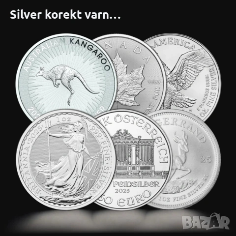 1 oz. Инвестиционно сребро различни видове