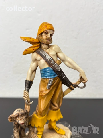 Италианска фигура на пират с маймуна. №8050, снимка 2 - Колекции - 54029491