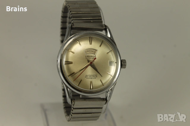 1960's LAGONDA Automatic 25 Jewels All Calendar Швейцарски Часовник, снимка 2 - Мъжки - 54100389