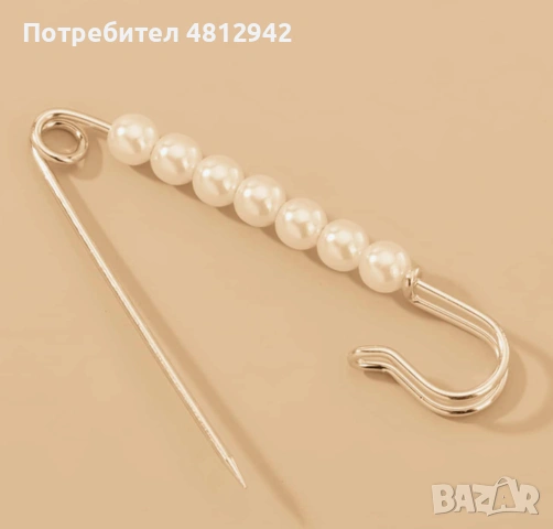 Дамска брошка с перли, снимка 2 - Колиета, медальони, синджири - 54370242