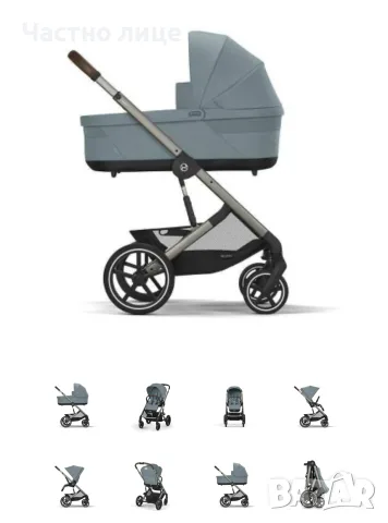 CYBEX - Balios S Lux 2023 - Sky Blue 2в1, снимка 2 - Детски колички - 55315140