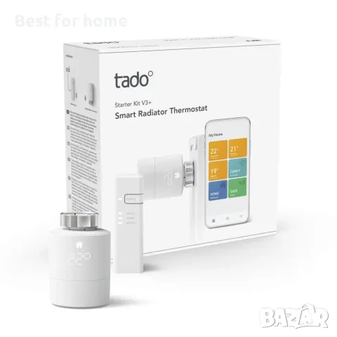  tado°-Интелигентен термостат за радиатор с 6 адаптора за радиатори съвместим с Alexa, Siri, Go, снимка 4 - Други стоки за дома - 55414342