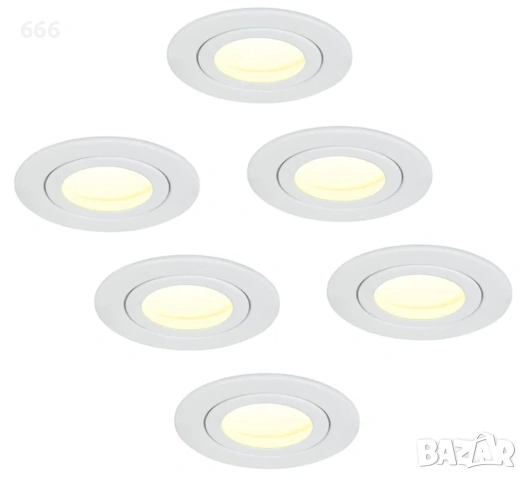 Комплект от 6 LED лунички за вграждане.