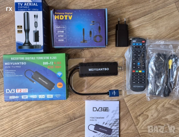 DVB-T2 HEVC H.265 ТВ тунер HDMI USB декодер, снимка 2 - Приемници и антени - 52668153