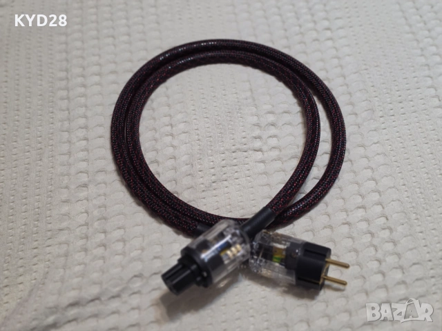 Hi-Fi Захранващ кабел 3х4 mm² – 134 см (Позлатени конектори), снимка 2 - Други - 54905282
