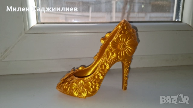 Дамска обувка с цветя - сувенир, снимка 3 - Декорация за дома - 54321577