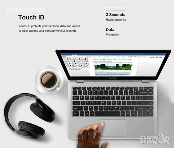 Лаптоп / Ултрабок Teclast F6 Pro 13.3" Full HD Touch 360° Flip Laptop,Intel Dual Core,8GB DDR3,128GB, снимка 3 - Лаптопи за дома - 54981802
