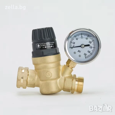Регулатор на налягането на водата 3/4" с манометър – Редуктор до 160 PSI за напояване хидрофор 10367, снимка 10 - Други стоки за дома - 54685057