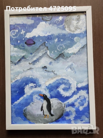 Картина пингвин