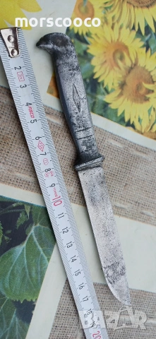 Стар кован български нож с орлова глава , снимка 4 - Ножове - 54094979
