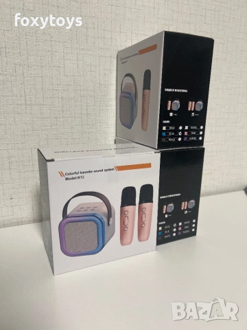 Караоке колонка с два микрофона, LED светлини и Bluetooth, снимка 11 - Музикални играчки - 54664718