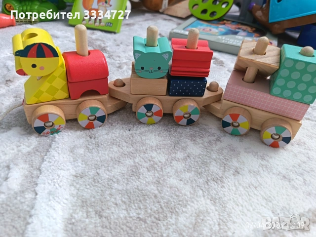 Лот дървени играчки влакче и сортер, снимка 2 - Други - 54369440