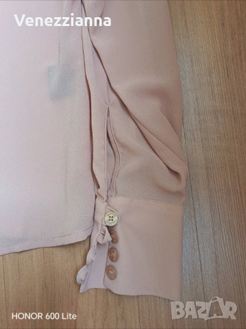 ALESSA Риза от луксозен шифон - Peach - S-M, снимка 5 - Ризи - 54725945