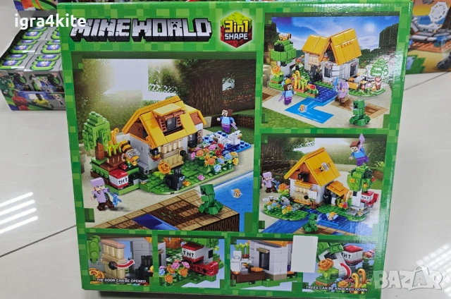 Конструктор 3в1 за изграждане Minecraft World 556 части с LED светлини, снимка 2 - Конструктори - 54318089