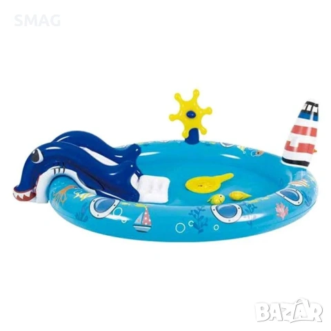 Детски басейн с морска тематика, пързалка и фонтан 203x152см_1221130