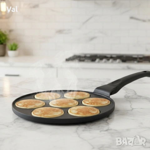 Тиган за 7 палачинки Ø28 см Cheffinger – мраморно незалепващо покритие, индукционен, снимка 2 - Съдове за готвене - 54998960