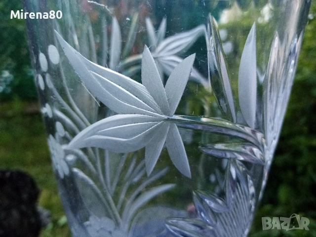 Българска кристална ваза, снимка 4 - Вази - 54402970
