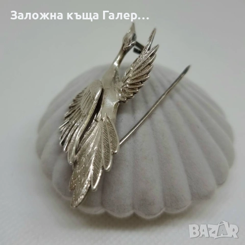 Винтидж сребърна брошка 925 „Птица Феникс“ – 6,24 г, снимка 4 - Други - 54214821