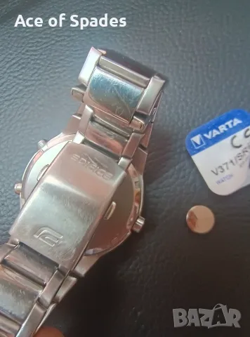 Мъжки  Casio Edifice EFA-128D-2AV с нова батерия Varta 371, снимка 7 - Мъжки - 55690313
