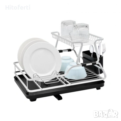 АЛУМИНИЕВ ДВУСЛОЙЕН сушилник за съдове HAUSBERG HB-H-LUX-165