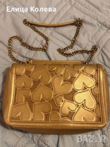 Love Moschino златиста дамска чанта , снимка 2 - Чанти - 54347101
