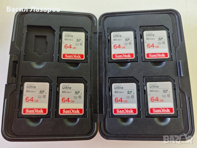 Карти памет SanDisk ULTRA 64GB SDXC UHS-1 чисто нови 