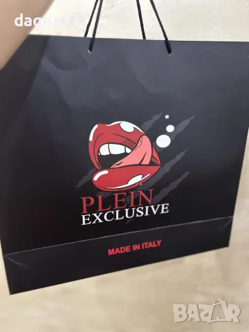 Черна луксозна хартиена торбичка с логото „Plein Exclusive“ Philipp Plein., снимка 3 - Чанти - 55688056