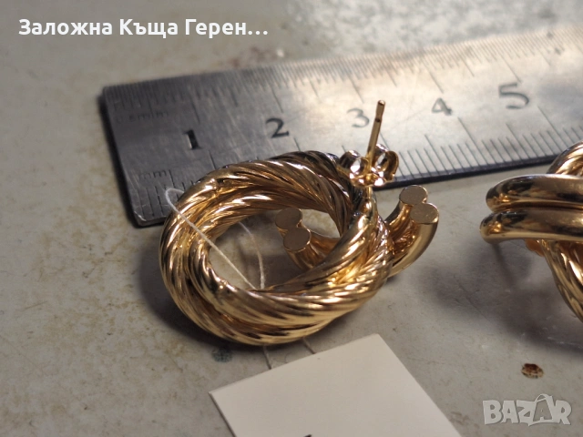 Дамски златни обеци 7,02гр., снимка 4 - Обеци - 54327688