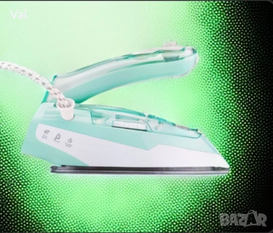Туристическа ютия Voltz, 1500W Max, Керамична плоча, Паров удар, Сгъваема дръжка, Бял/зелен, снимка 8 - Ютии - 54479355