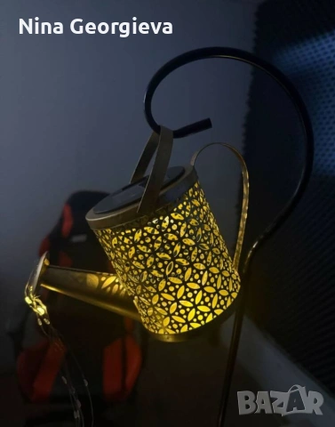 Декоративна соларна лампа със светлинни спринклери - ефект „водопад“, 60 LED, топла бяла светлина